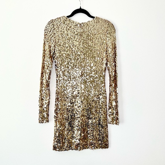 French Connection Gold Sequin Mini Dress size 4 - Picture 4 of 4